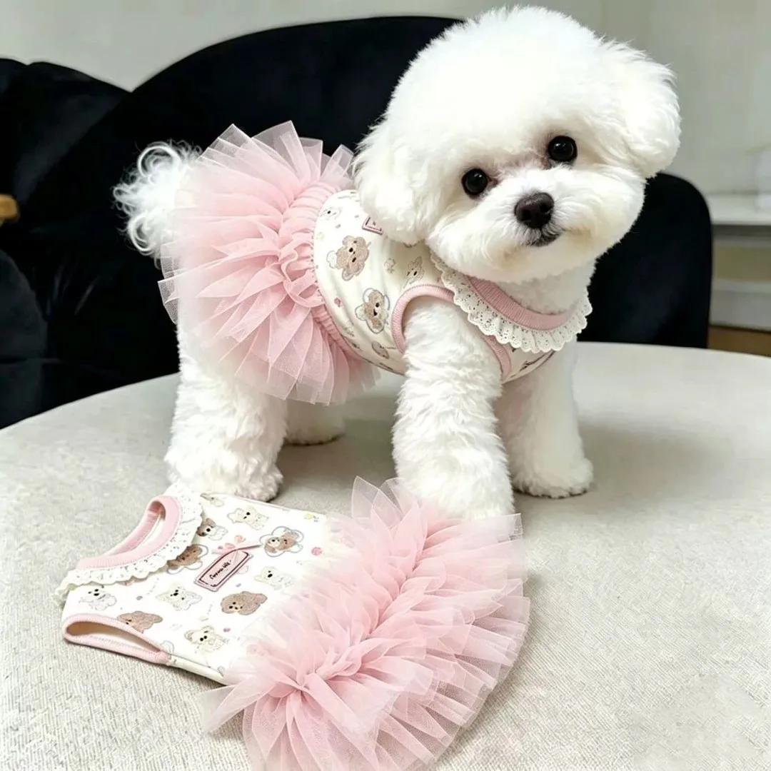 Roupa para Cães Pequenos de Poliéster com Laço - Image 3