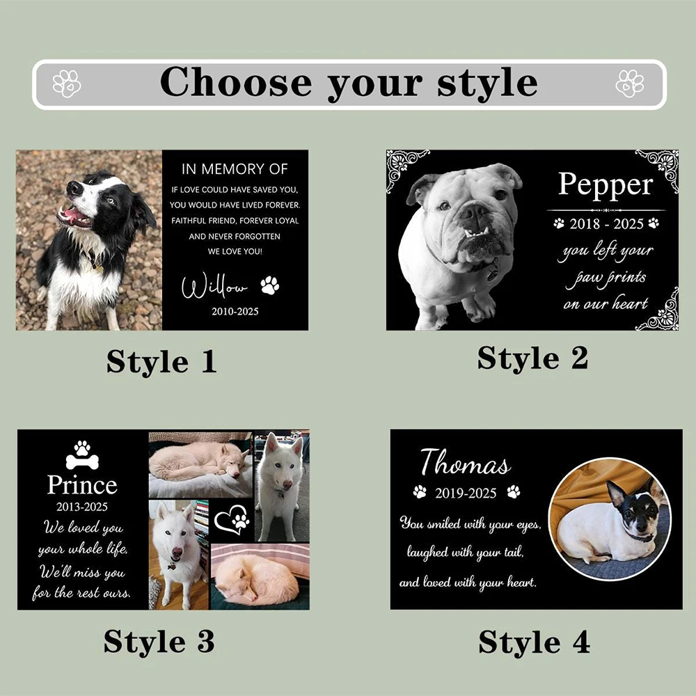 Lápide Memorial para Pets Personalizada com Foto em Pedra - Imagem 6