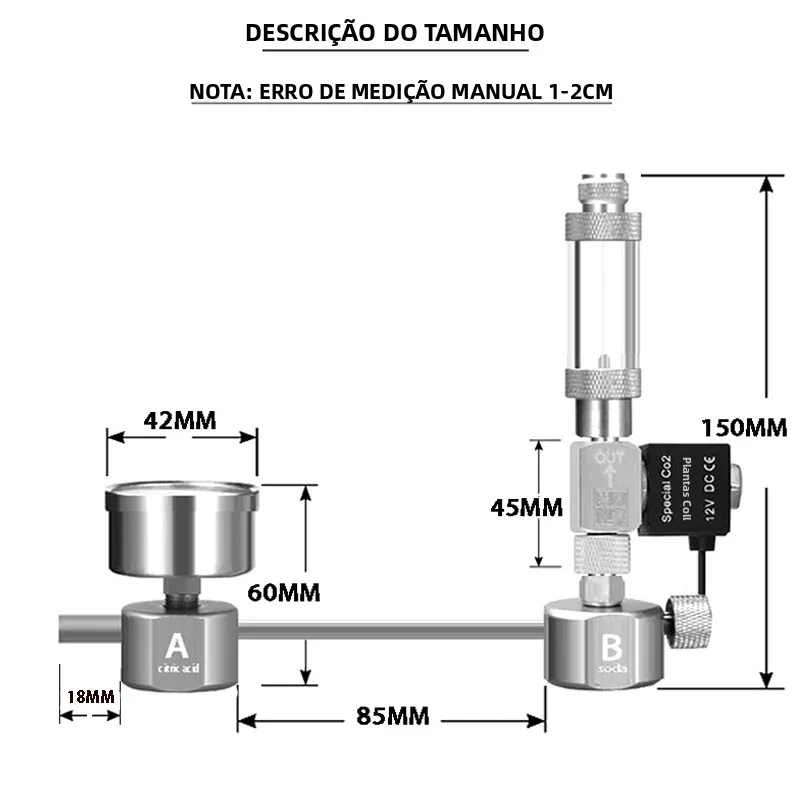 Gerador de CO2 DIY para Aquário com Válvula Solenoide e Contador de Bolhas - Image 5