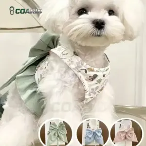 colete peitoral floral para cães