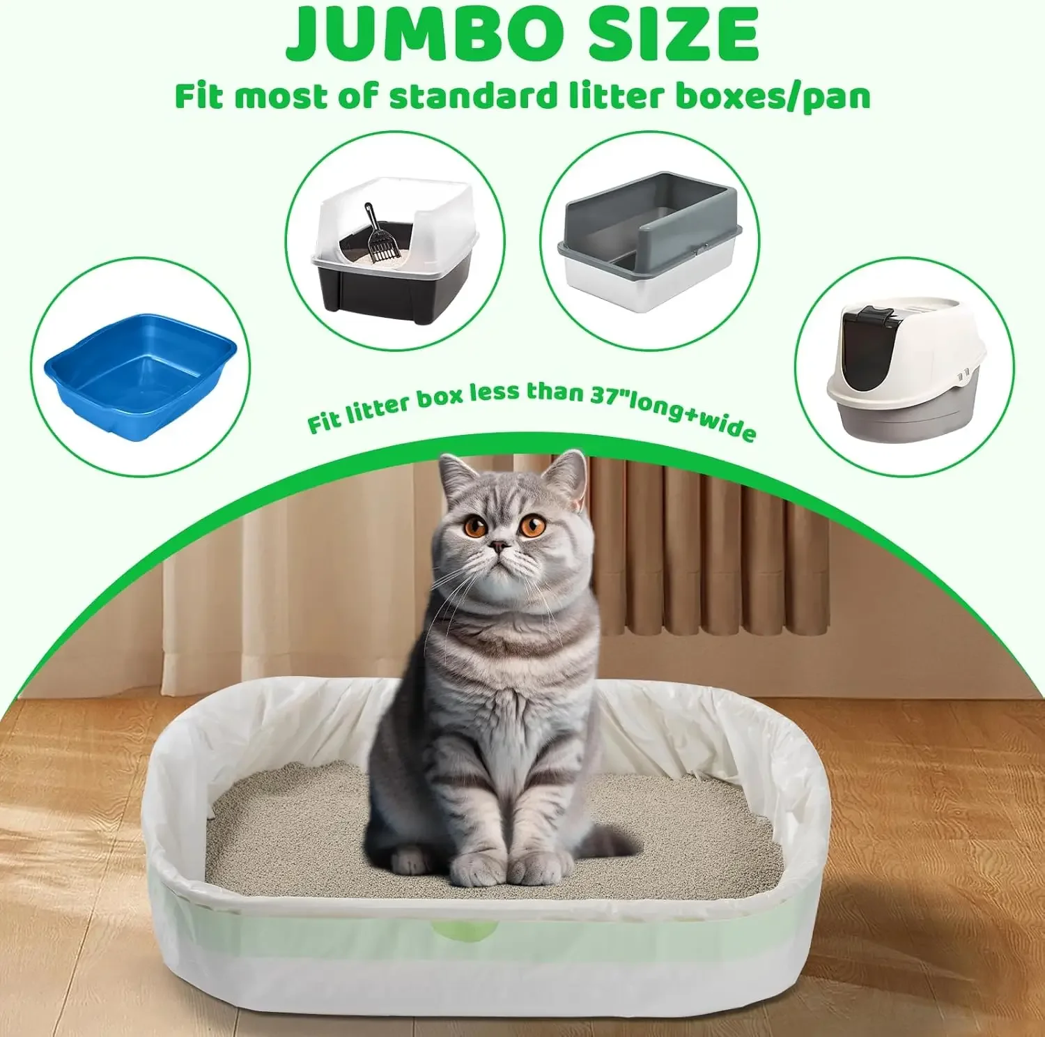 Saco de Lixo para Caixa de Areia de Gatos com Cordão 37x18 pol. - Imagem 3