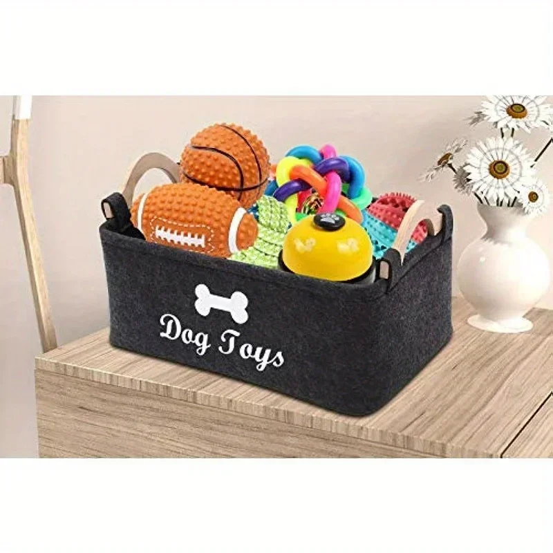 Caixa de Brinquedos para Cães e Gatos de Feltro Organizável - Imagem 3