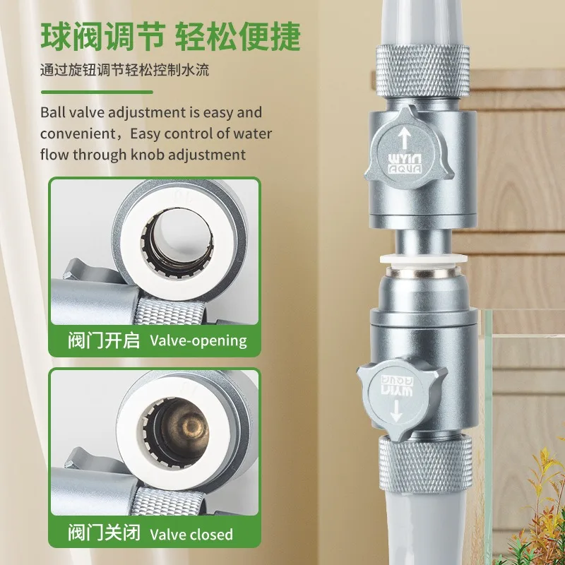 Conector Rápido para Aquário com Válvula Reguladora de Fluxo - Imagem 2