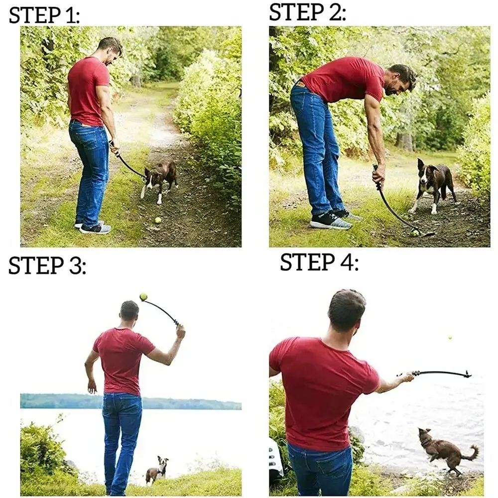 Lançador de Bolas para Cães de Plástico 38 cm com Coletor Higiênico - Imagem 3