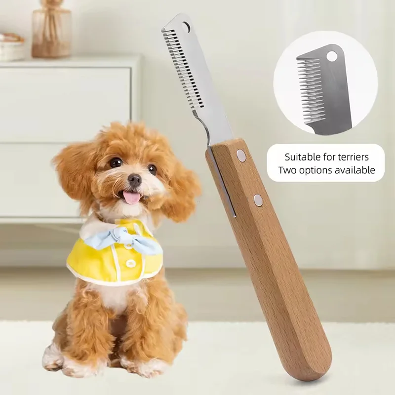 Faca de Tosa para Cães e Gatos com Cabo de Madeira 17 cm - Imagem 2
