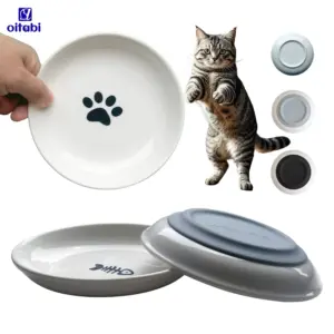 tigela de cerâmica para gatos com base de silicone