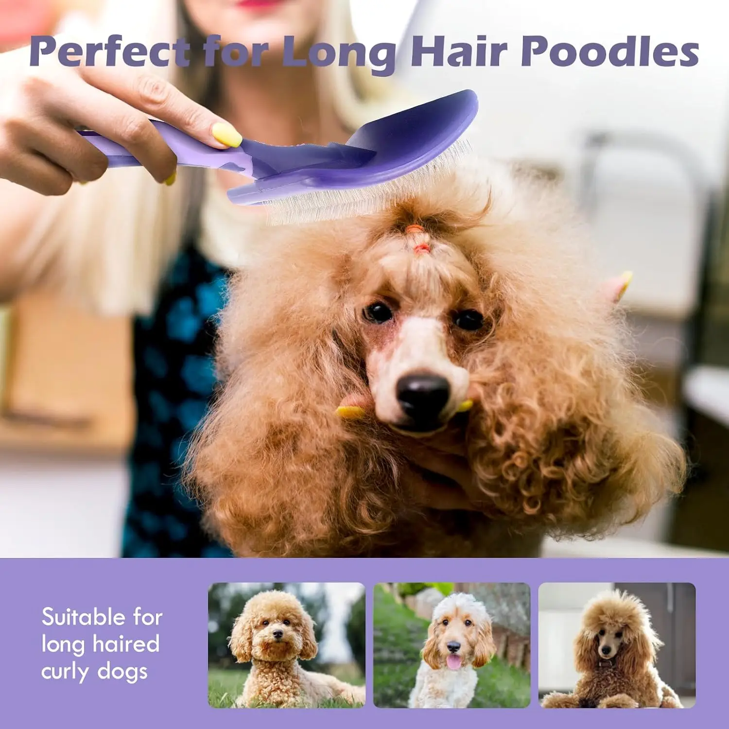 Escova para Cães de Pelo Longo para Desembaraçar no Banho - Imagem 3