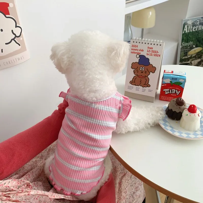Camisa Listrada para Cães de Algodão e Poliéster - Image 3