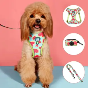 arnês para cães com suporte para saco coletor