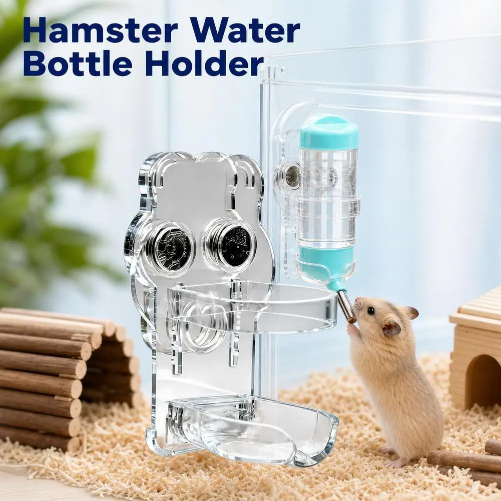 Suporte Magnético para Garrafa de Água de Hamster Ajustável Transparente - Imagem 2