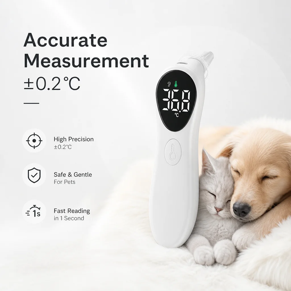 Termômetro Auricular AiQUE para Cães e Gatos Recarregável com Tela Grande - Imagem 3