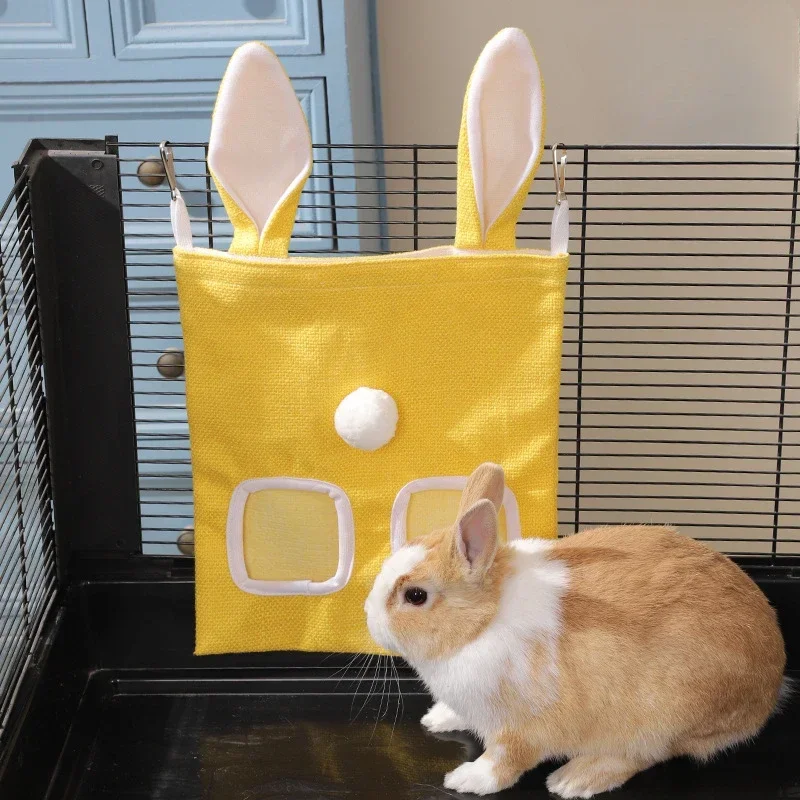 Alimentador de Feno para Coelhos 2 Furos com Ganchos Metálicos - Imagem 4