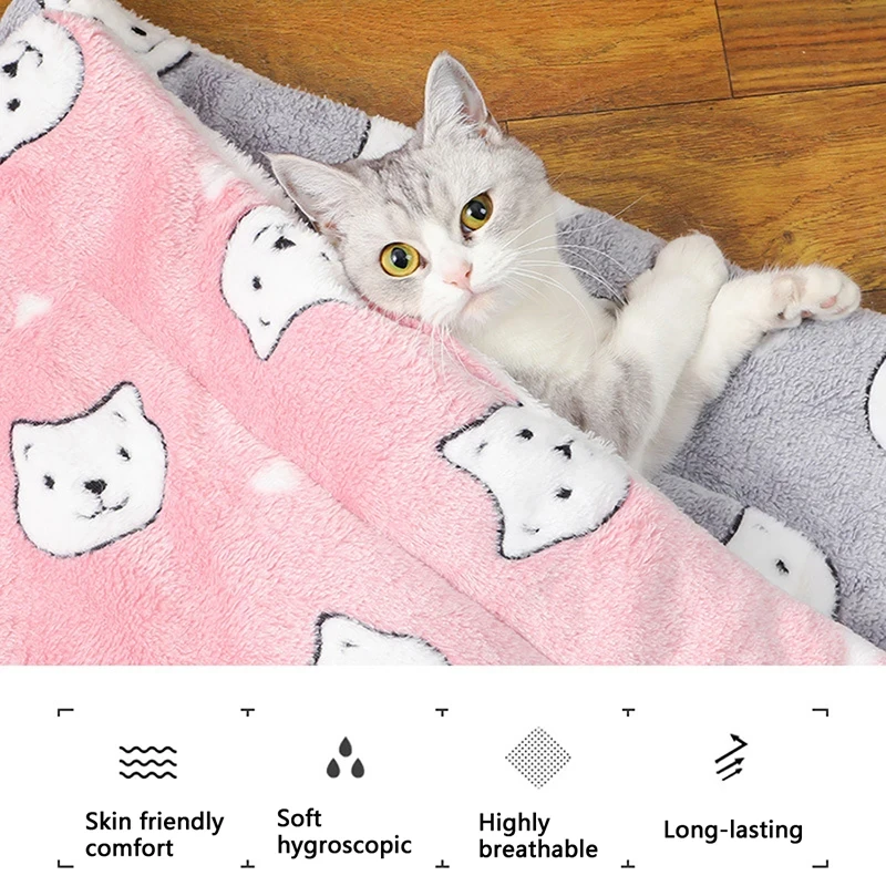 Cobertor para Gatos e Cães Pequenos de Flanela Macia Lavável - Imagem 5