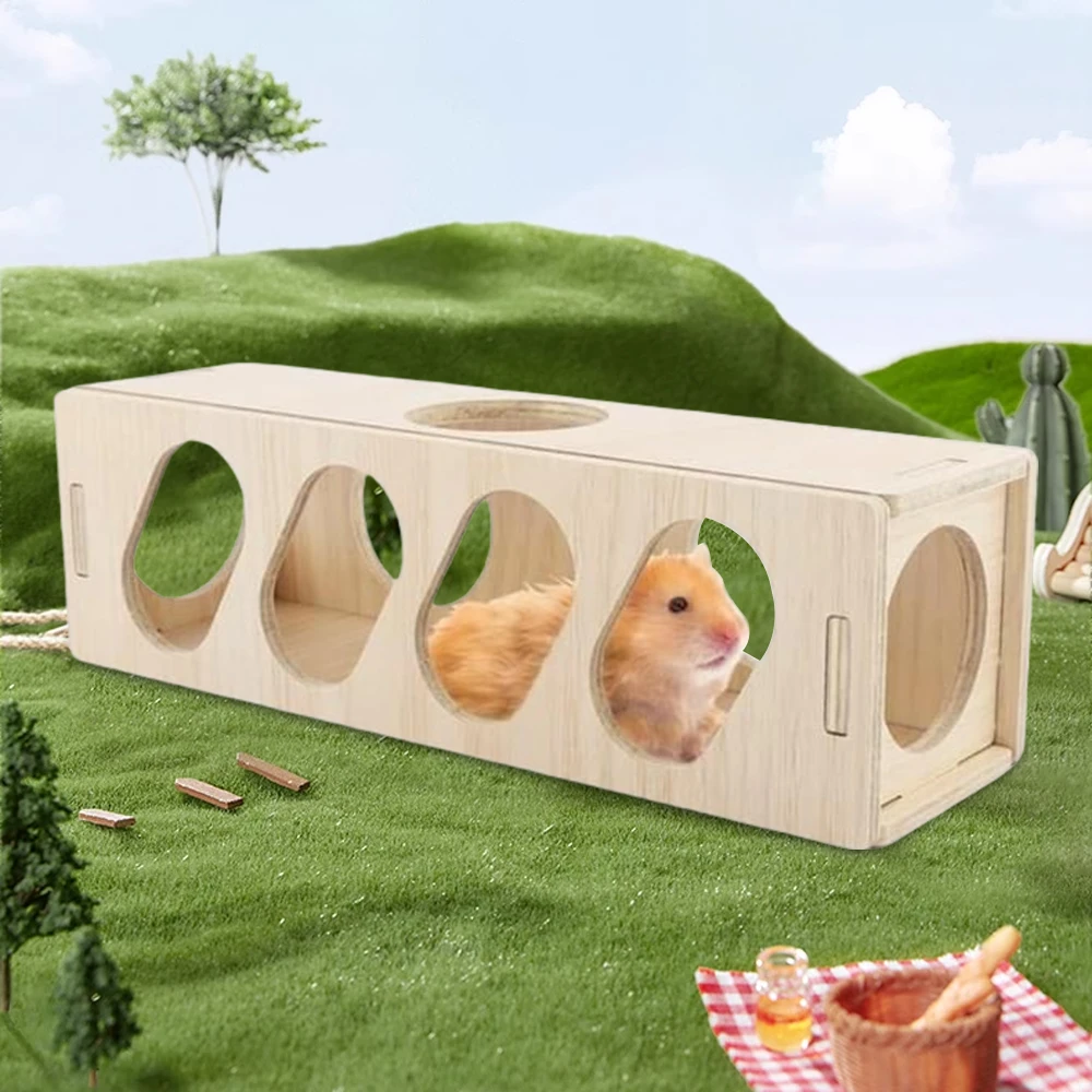 túnel labirinto de madeira para hamster