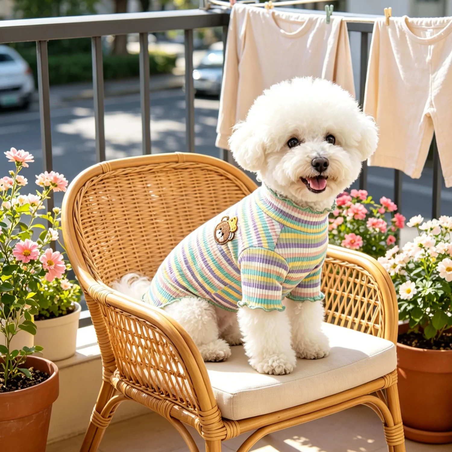 Camisa de Tricô para Cães com Gola Alta e Bordado de Urso - Image 5