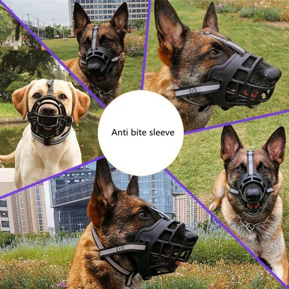 Máscara de Silicone para Cães Grandes e Médios com Tiras Refletivas - Imagem 5