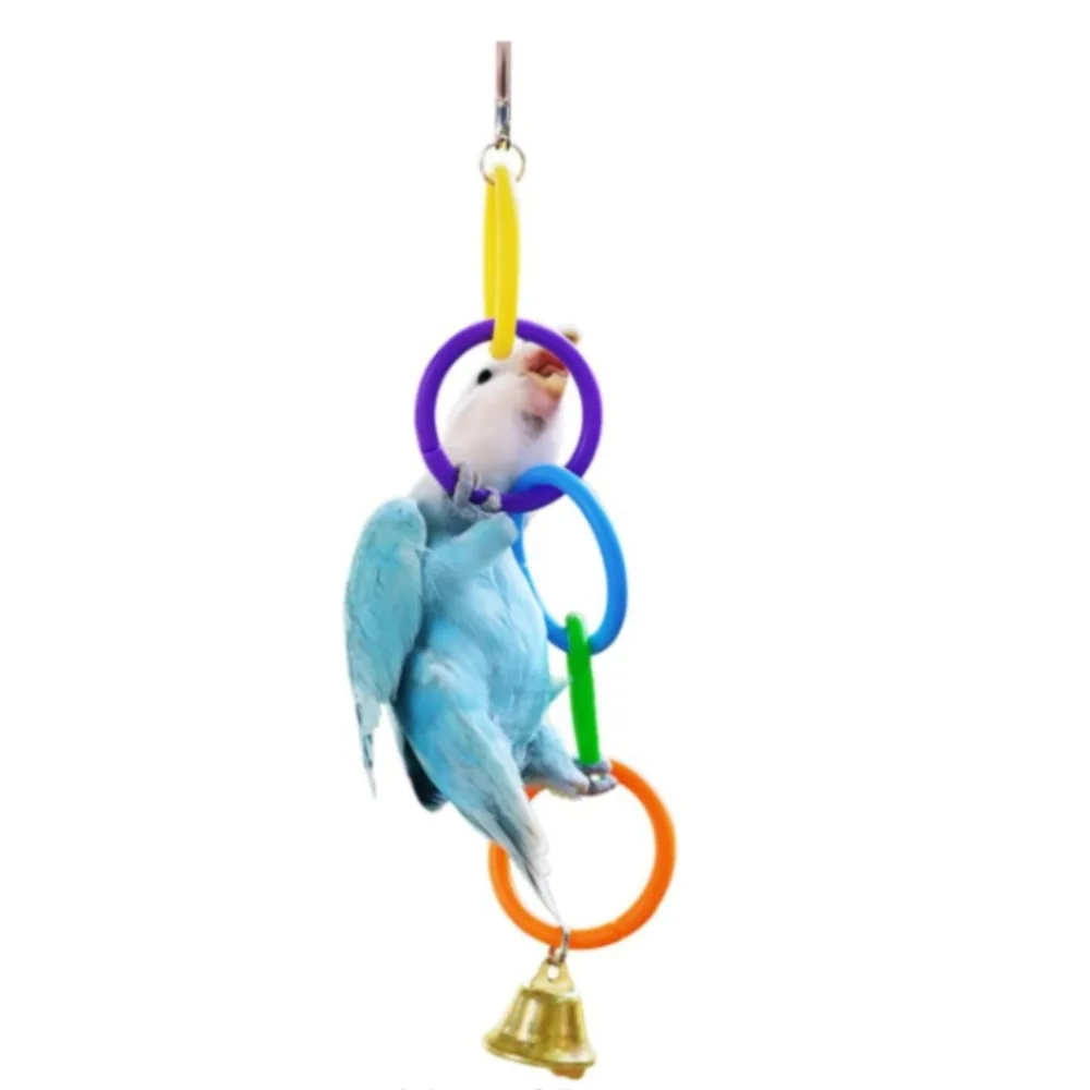 Brinquedo de Argola para Pássaros de Plástico Colorido para Gaiola - Imagem 5