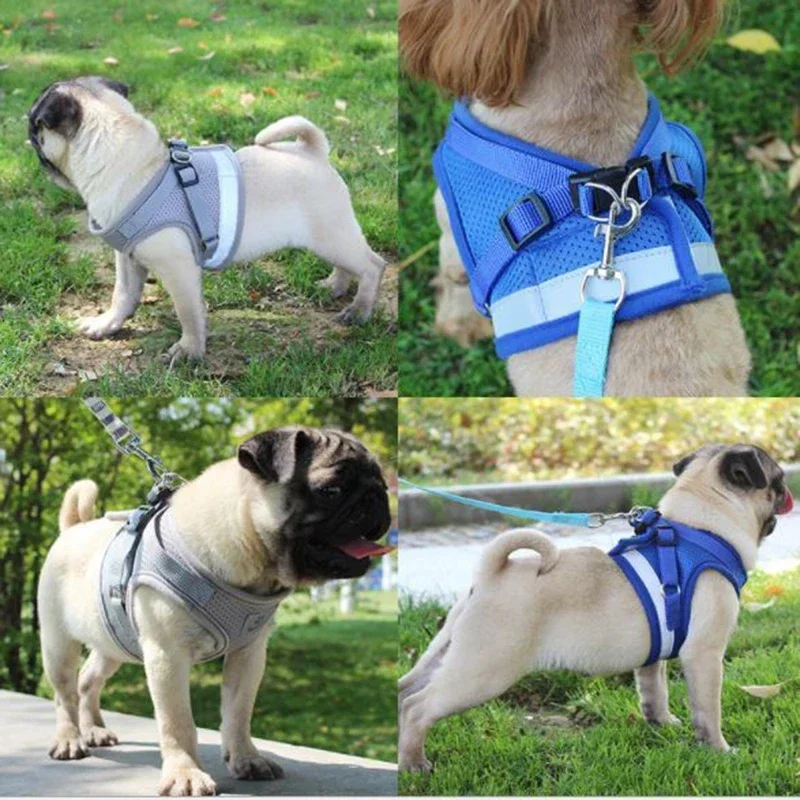 Colete Peitoral para Cães de Malha Ajustável Leve para Passeio - Imagem 5