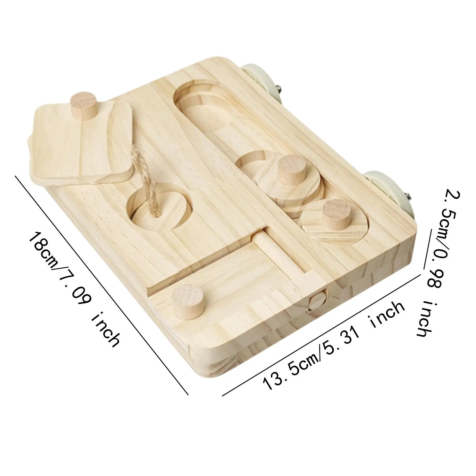 Brinquedo de Madeira para Pássaros com 3 Caixas de Comida 18x13,5 cm - Imagem 5