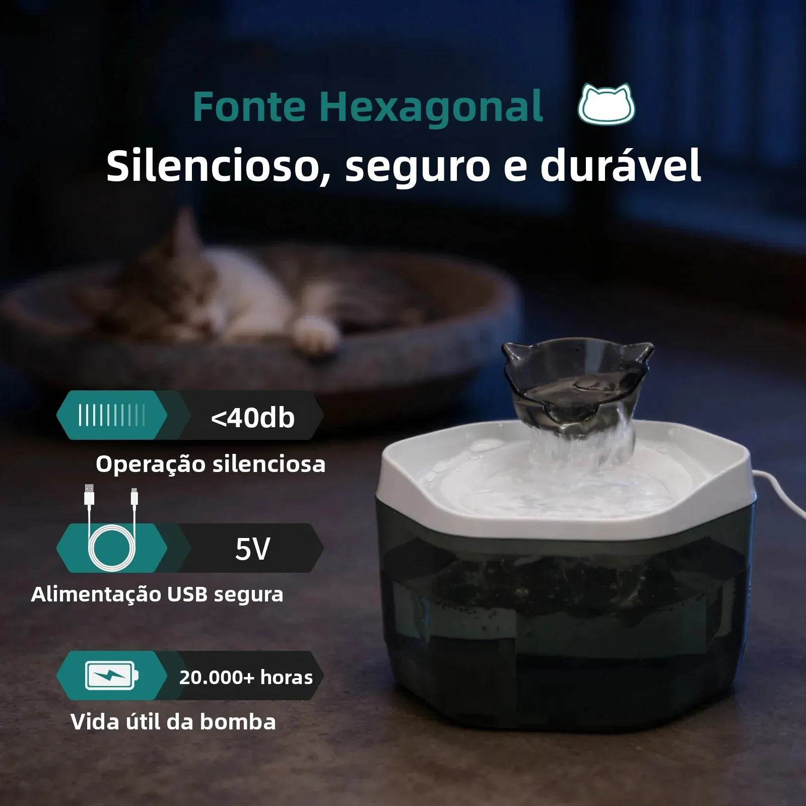 Fonte para Gatos e Cães Pequenos 1,2 L Alimentada por USB - Image 4