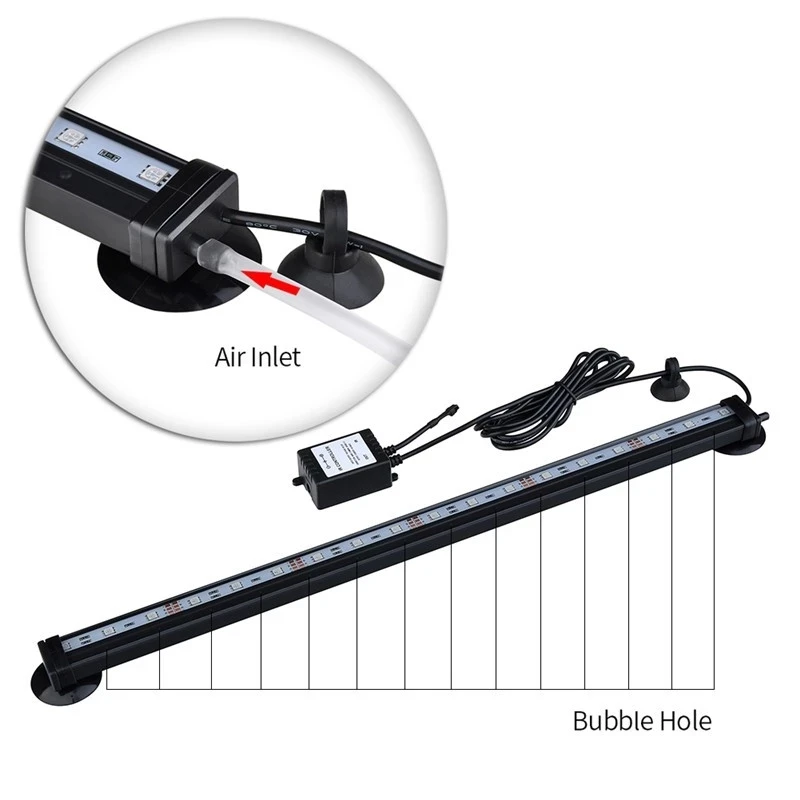 Lâmpada de Bolha de Ar para Aquário RGB com Controle Remoto - Imagem 3