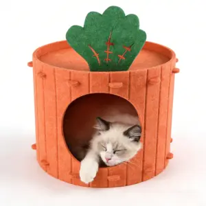 cama caverna para gatos em feltro