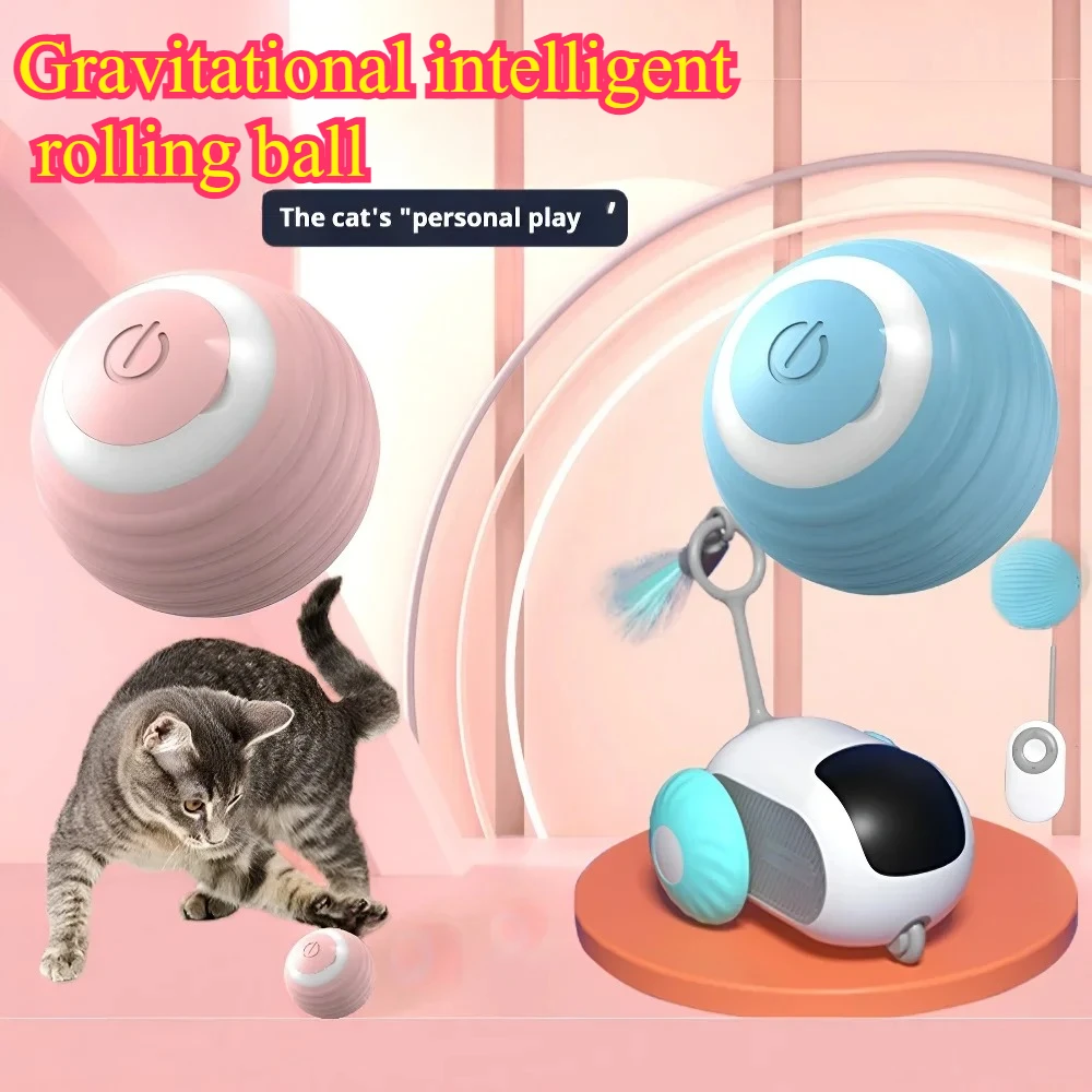 bola interativa para gatos com rolamento automático