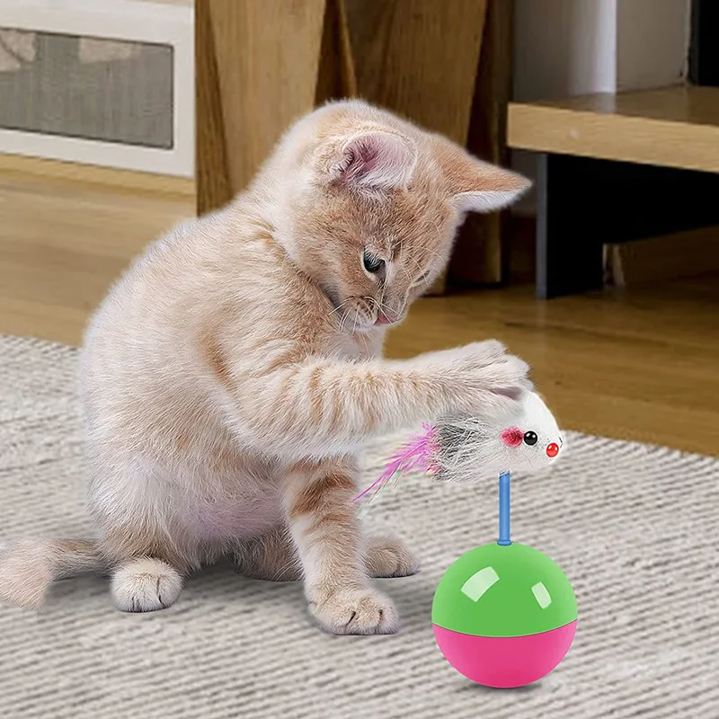 Brinquedo para Gatos e Cães Rato com Base Antitombar - Imagem 6