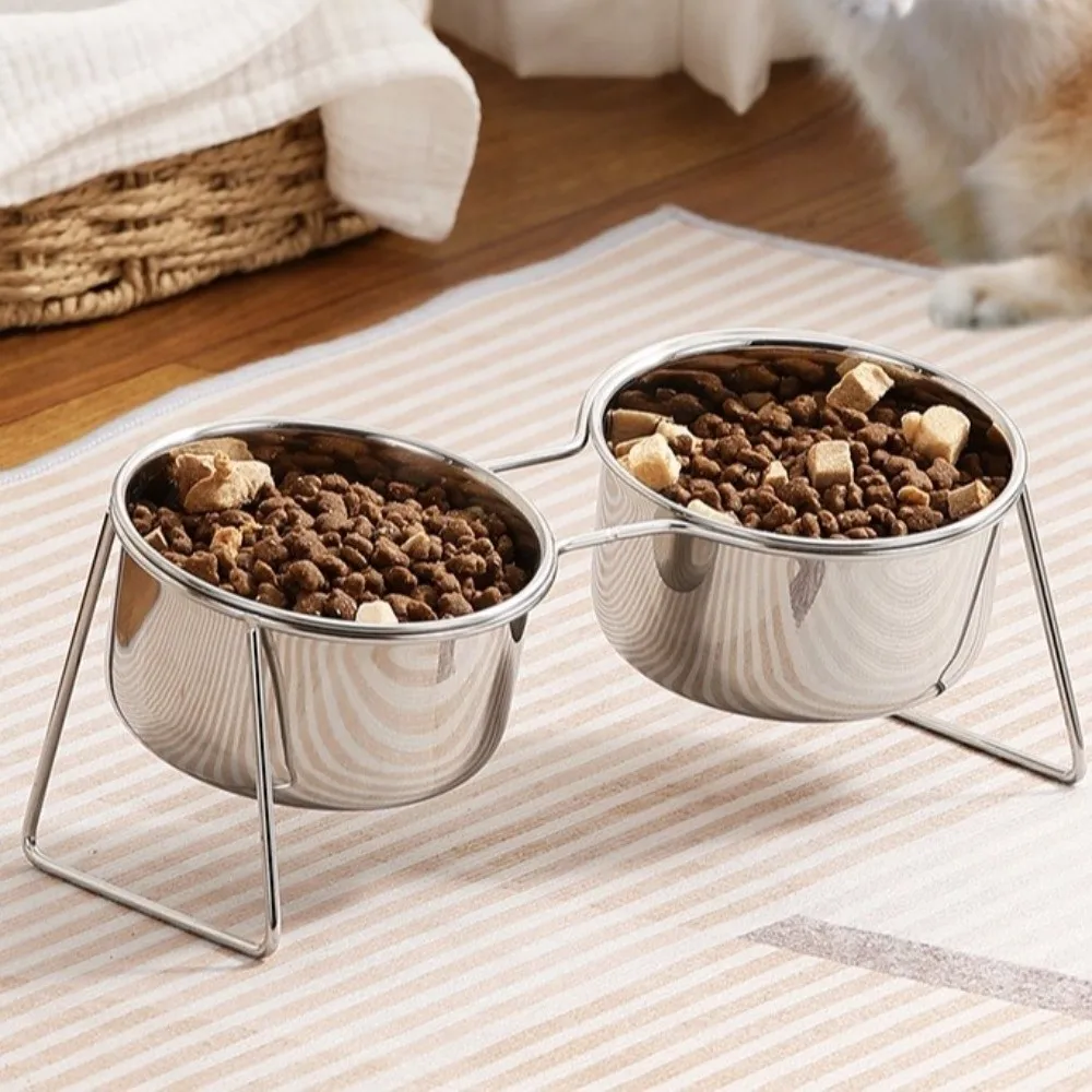 Tigela para Gatos de Aço Inoxidável com Suporte Antiderramamento - Image 5