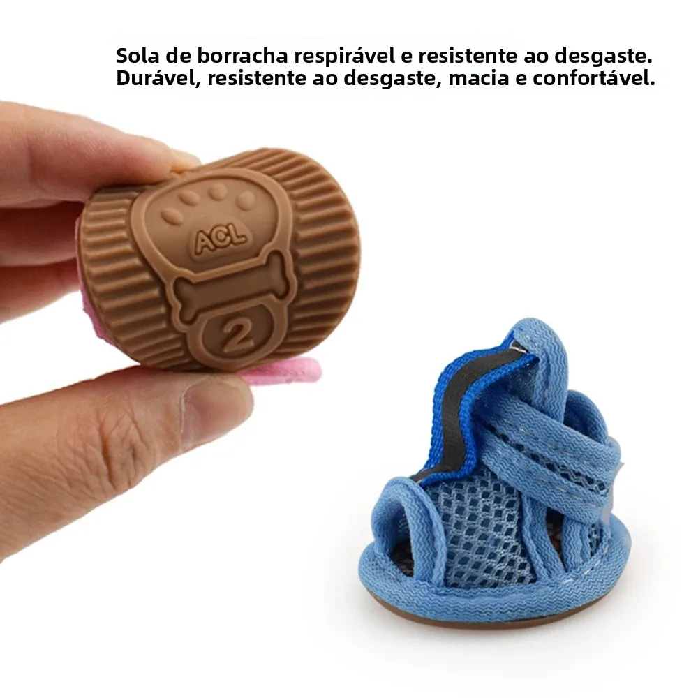Sapatos de Verão para Cães com Sola Antiderrapante e Malha Respirável - Imagem 4