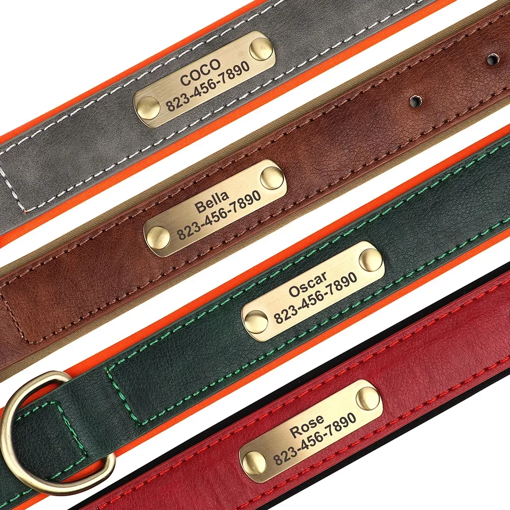 Coleira Personalizada para Cães de Couro PU com Placa de Identificação - Imagem 6