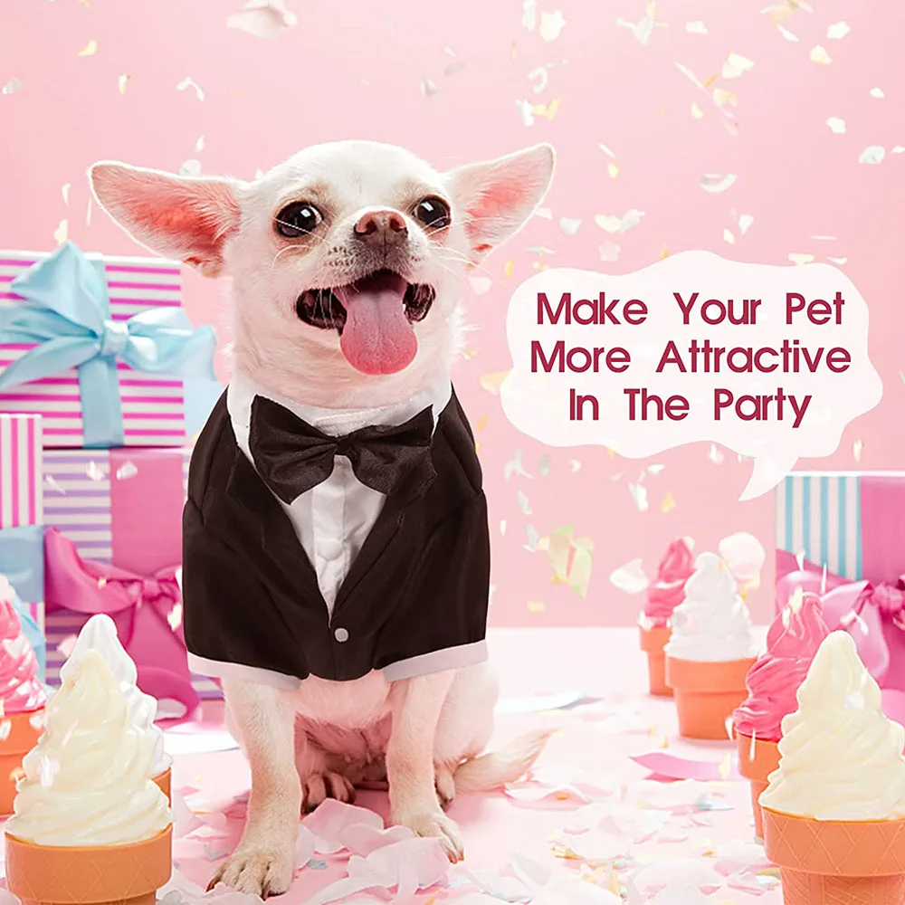 Roupa Social Pet para Cães e Gatos com Gravata Borboleta - Imagem 4