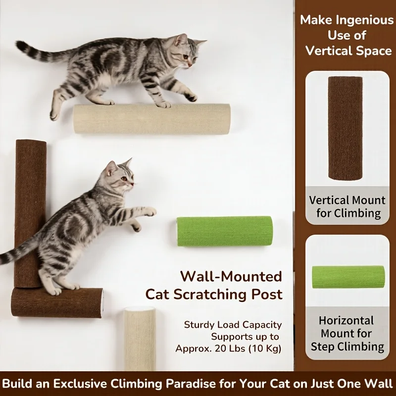 Arranhador Adesivo para Gatos Montado na Parede com Economia de Espaço - Imagem 5