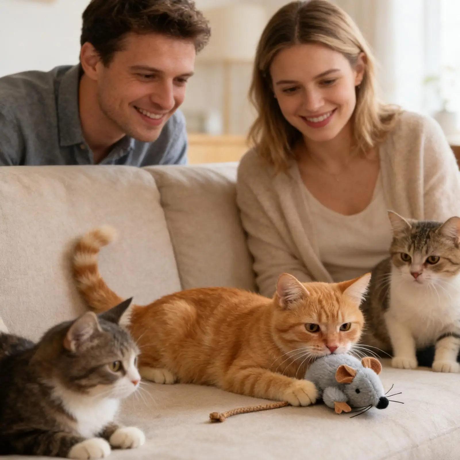 Brinquedo de Rato para Gatos de Pelúcia com Cauda em Movimento - Imagem 3