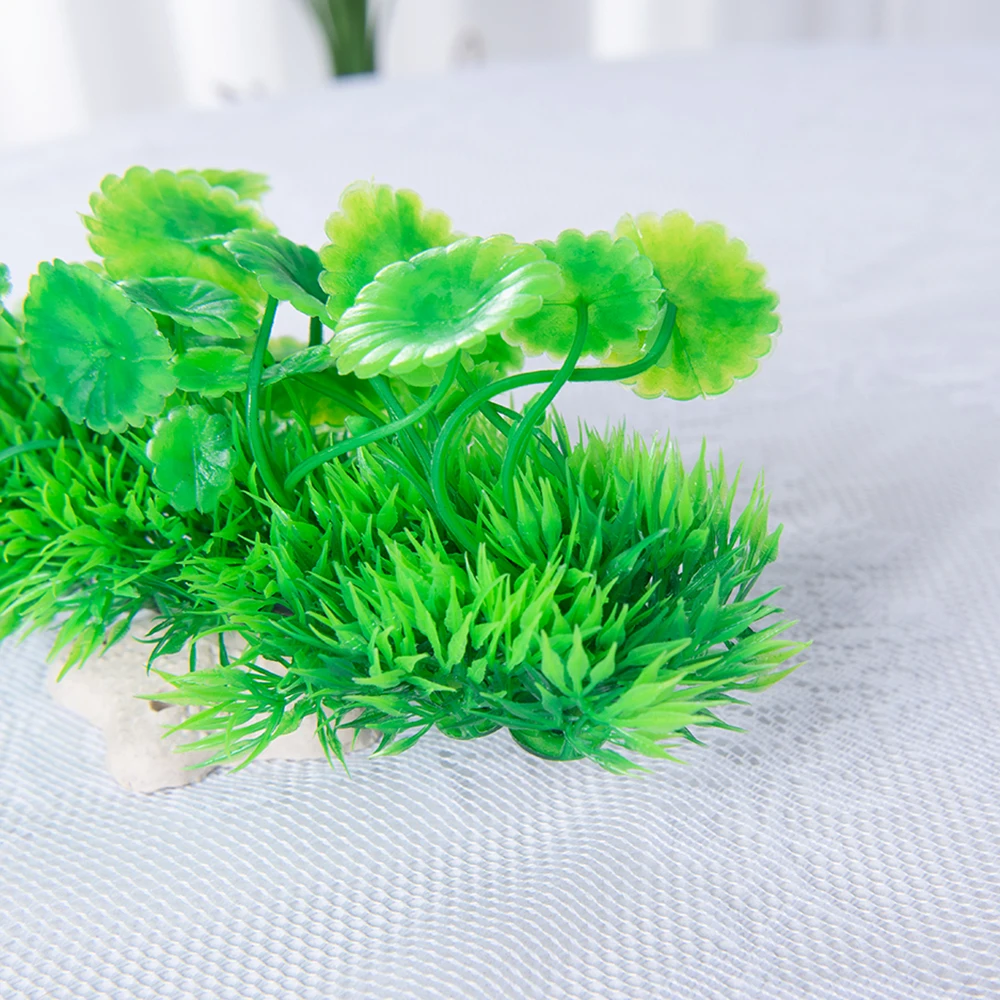Planta Artificial para Aquário de Plástico BRANCO com Base - Imagem 5