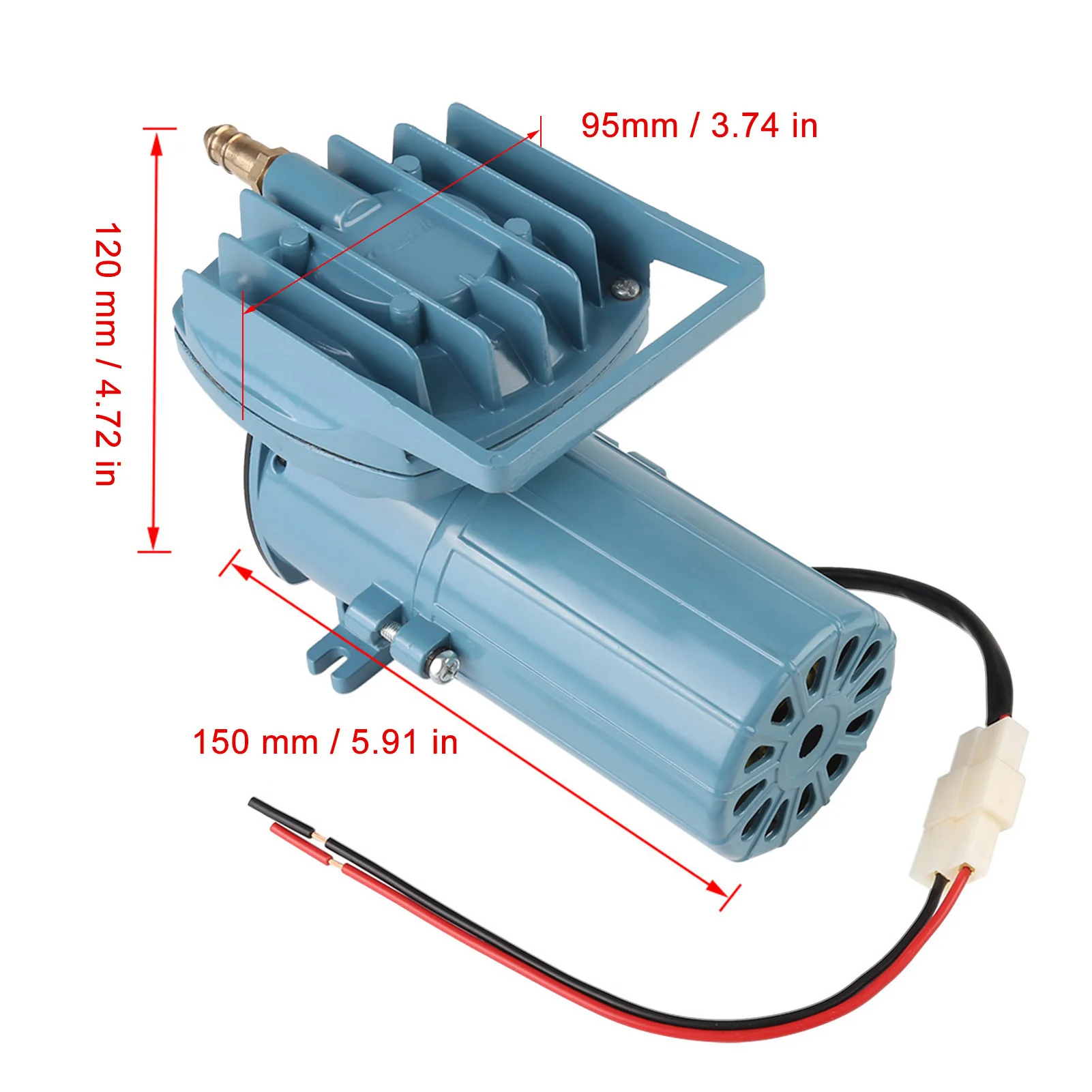 Bomba de Ar para Aquário DC 12V 35W com Fluxo de 68L/min - Imagem 6