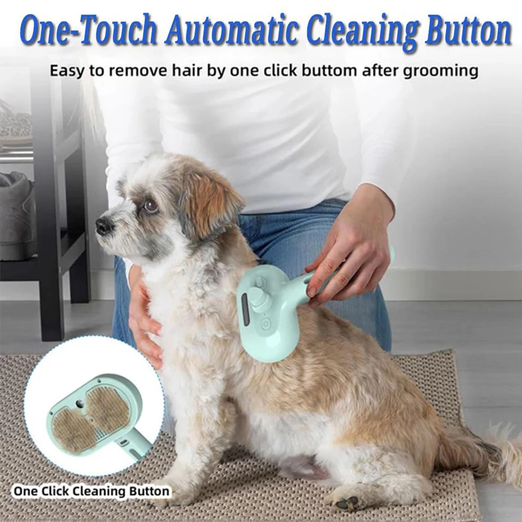 Escova a Vapor para Pets 3 em 1 Recarregável USB para Cães e Gatos - Imagem 4
