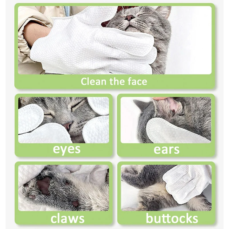 Luvas de Limpeza para Cães e Gatos, 6 Peças de Toalhetes Húmidos - Imagem 6