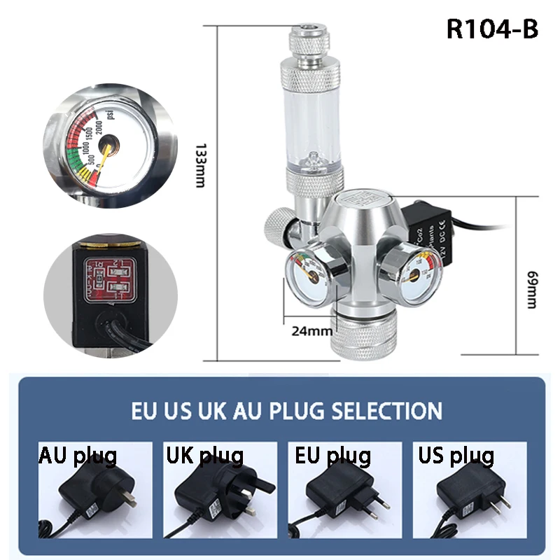 Regulador CO2 ZRDR para Aquário com Válvula Solenoide e Contador de Bolhas - Imagem 5