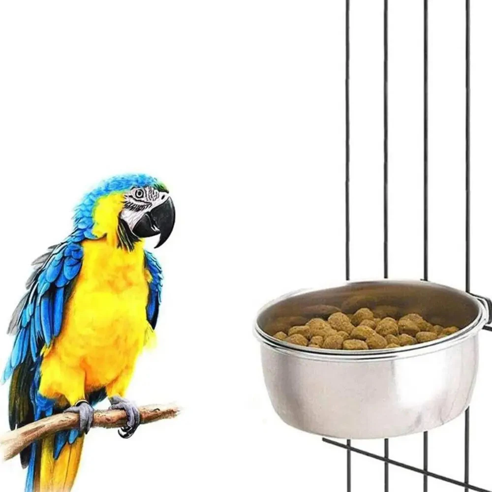 Comedouro para Pássaros de Aço Inoxidável com Encaixe na Gaiola - Imagem 2