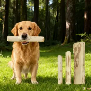 brinquedo de madeira natural para cães