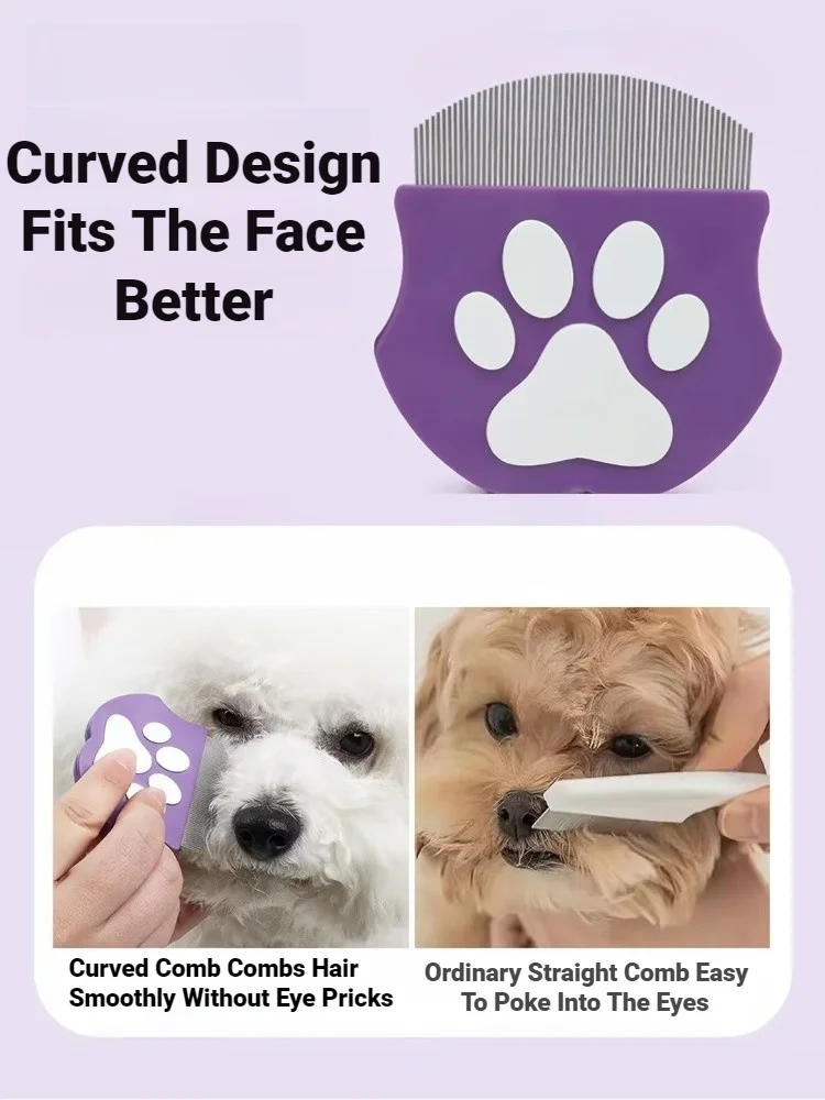 Pente para Pulgas para Cães e Gatos com Dentes Densos e Design Curvo - Imagem 4