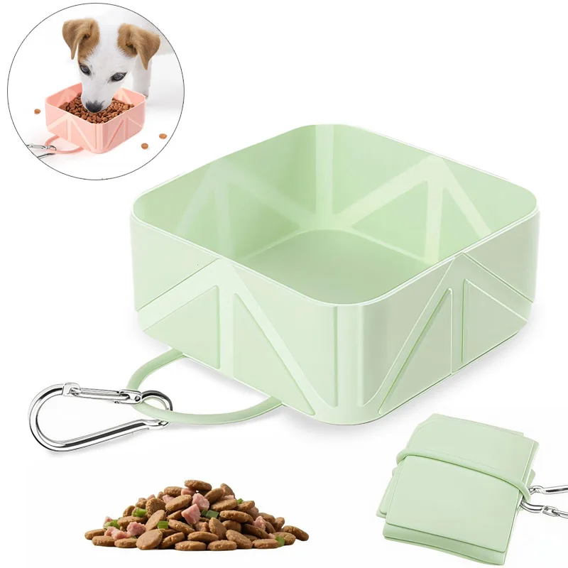 Tigela de Viagem para Cães e Gatos Dobrável com Fivela para Coleira - Imagem 2