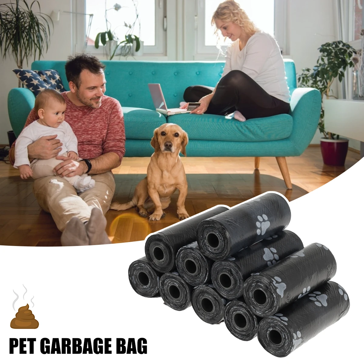 Sacos Higiênicos para Cães Biodegradáveis com 30 Rolos e Dispensador - Imagem 3