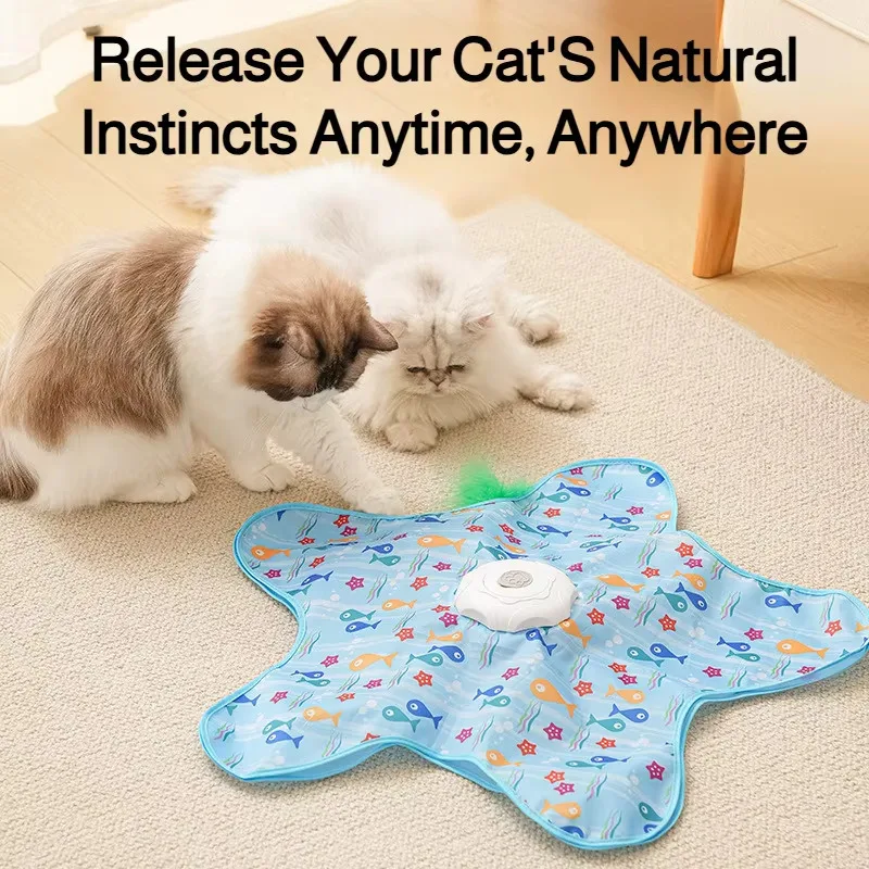 Brinquedo de Caça para Gatos com Rato Squeaky e Penas Ocultas - Imagem 3