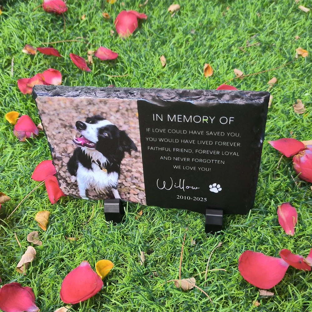 Lápide Memorial para Pets Personalizada com Foto em Pedra - Imagem 4