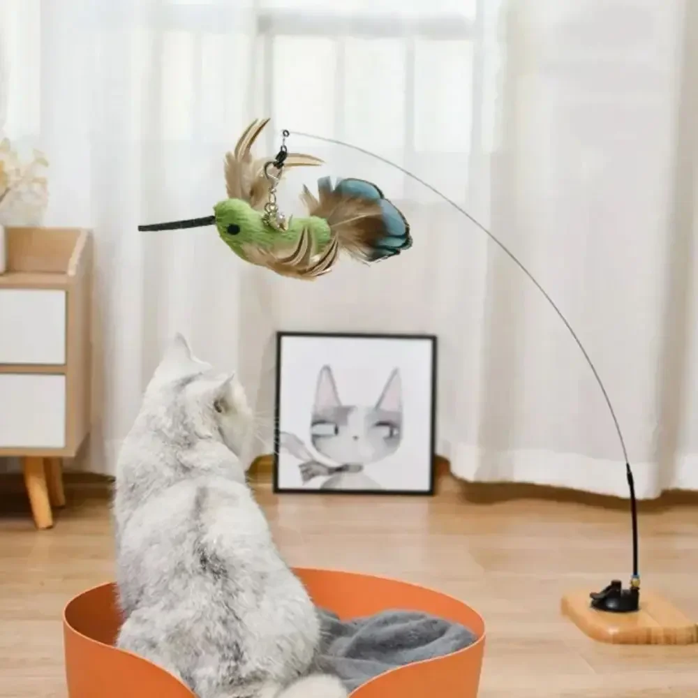 Brinquedo para Gatos com Pena e Ventosa para Fixar - Imagem 5