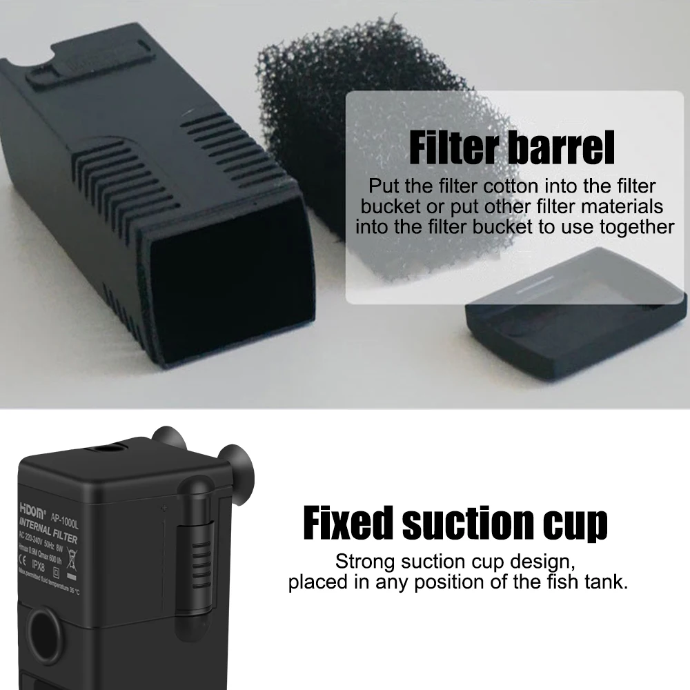 Bomba Submersível para Aquário com Filtro Esponja - Imagem 6