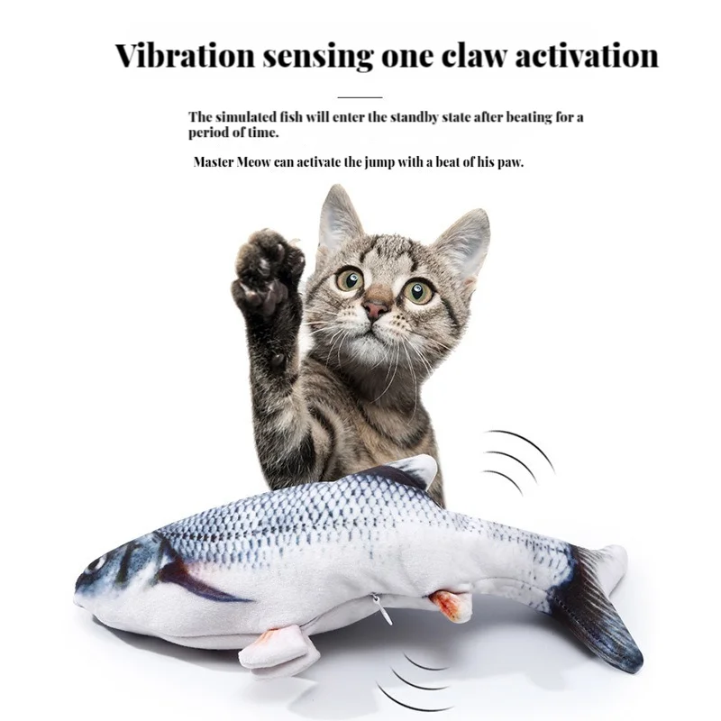 Brinquedo de Peixe Elétrico para Gatos de 30 cm Recarregável USB - Imagem 4