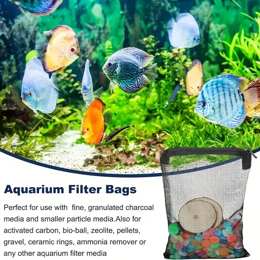 Saco Filtro para Aquário com Zíper, 10 Unidades, Malha Durável - Imagem 4